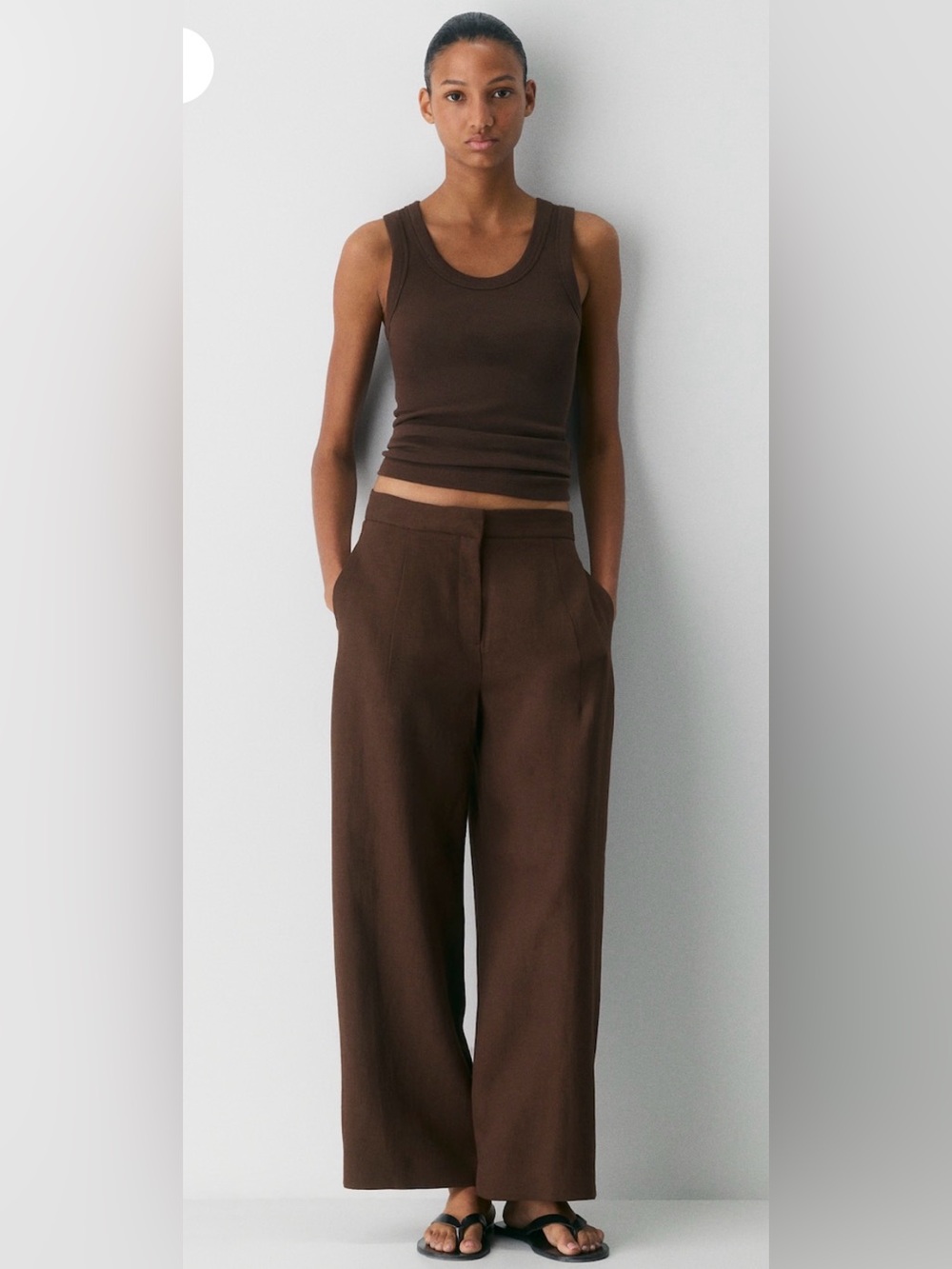 Babaton Consort Barrel Pant PowerLinen – Size 6 – Brown